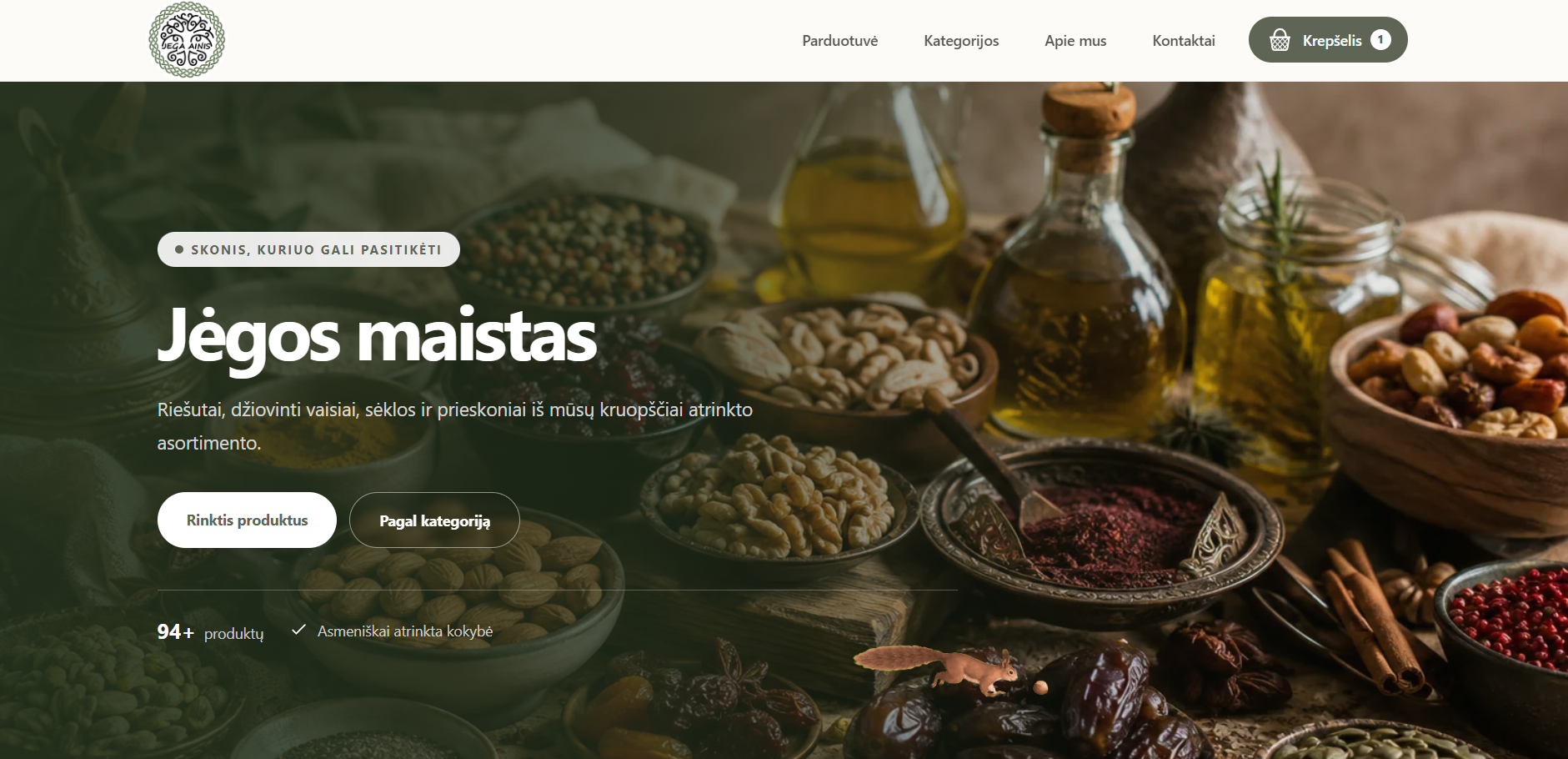 Jėga Ainis superfood e-commerce website by INTECH