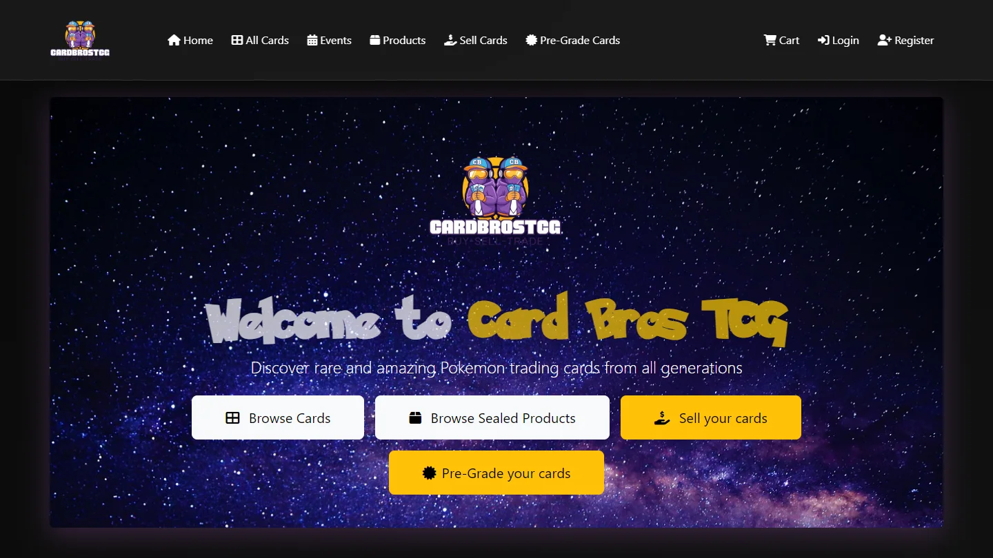 Card Bros TCG elektroninės parduotuvės vaizdas